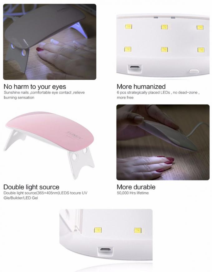 SUN Mini Nail Dryer 6W Computer Mouse Shape Light Nail Lamp With Hand Sensor