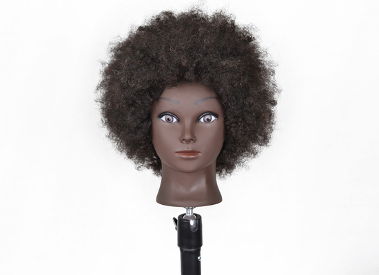 China Real Raw Hair Mannequin Head Hairdresser High Quality Real Training American African Salon Manikin Cosmetology Doll Head supplier