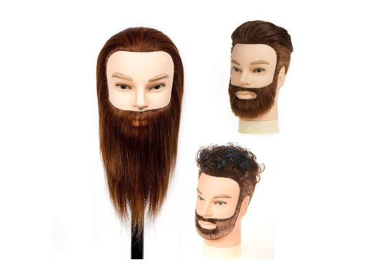 China Romance Queen Male Mannequin Head With Hair Human Hair Manikin For Men Cosmetology 8inch Manikin Head With Human Hair supplier