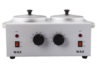 China Double Pot Professional Wax Heater Silver Color Metal , Depilatory Paraffin Salon Wax Warmer supplier