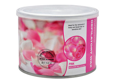 China Rose Flavour Depilatory Hair Removal 400g / Canned Solid Genuine Hot Wax Shaving With Epilator Use supplier